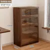 Estantería a Prueba de Polvo Estilo Vintage de Madera Maciza Cuidadosamente Seleccionada Mueble de Exhibición de Almacenamiento Integrado Montado en Pared para Rincón de Sala de Estar Hogar