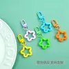 Nuevo llavero de pentagrama hueco de colores, accesorios de hebilla de puerta giratoria, materiales para accesorios de joyería hechos a mano DIY al por mayor