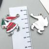 Mezcla de 20 gotas navideñas de aceite blanco K, aleación, accesorios de joyería DIY, Papá Noel, muñeco de nieve, campana, alce, pulsera colgante