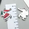 Set Mixto de 20 Esmalte Navideño Aleación K Blanca Accesorios para Joyería DIY: Amuletos para Pulsera de Papá Noel, Muñeco de Nieve, Campana, Reno