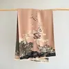 Estilo Nuevo Otoño e Invierno Yiwangjiang Bufanda de Imitación Cachemir Engrosada Cálida Bufanda con Borlas Elegante y a la Moda Chal de Peonías