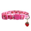 Collar para Mascotas Serie Frutas Collar para Gato Mascota Fresa Naranja Plátano con Campana Antiperdida Asfixia Ajustable