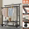 Varal de roupas de haste dupla, cabideiro doméstico, varal de roupas para varanda, cabideiro simples de chão, estante de armazenamento de chão