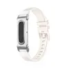 Adecuado para Google Galaxy Fitbit Air, marco de reloj de metal de lujo, correa de reloj de silicona transparente tipo gelatina