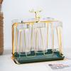 Portavasos Vaso de Agua Alce Dorado Estante de Almacenamiento Invertido con Bandeja Vaso de Vidrio Estante para Tazas de Té Sala de Estar Hogar Escurridor
