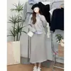 Popular de Outono Novo Estilo Coreano Redutor de Idade Moda Camisa College Moletom Mostrando Moletom Saia Curta Conjunto Longo de Três Peças