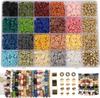 Contas de argila, cerâmica macia, contas de alfabeto, contas espaçadoras, macaron, Morandi, cor, terno, sentido avançado, faça você mesmo, fabricação de pulseiras