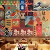 Papel tapiz de restaurante estilo japonés ukiyo-e paisaje vintage casa jujiu restaurante japonés tela de pared guion killing wallpaper