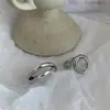 Conjunto de 5 Anéis Abertos Simples Femininos, Design Moderno com Textura Metálica, Anel de Dedo Minimalista Celebridade da Internet