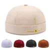 Sombrero de verano para hombre sombrero de melón de cuero sombrero principal de piso sombrero coreano de calle hipster hip hop sombrero sin ala yuppie moda sombrero de piso