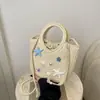 Bolsa de Palha Trançada para Mulheres, Novo Estilo de Verão 2026, Bolsa de Ombro Trançada Estilosa e Bonita, Bolsa de Mão e Bolsa Transversal para Férias na Praia