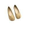 Zapatos Vintage Suaves con Pliegues y Falda, Zapatos de Mujer, Nuevo 2026 Primavera Nicho Plateados Suaves Mocasines