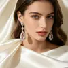 Ziyu Moda Estilo Coreano Novo Pingente Gota d'Água Brincos de Zircônia 925 Joias de Noiva Joias Longas com Franja de Gota d'Água