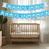 Set de Decoración para Baby Shower Elefante Azul Bebé Primera Fiesta de Cumpleaños del Bebé Bandera de Fiesta para Baby Shower Adorno para Pastel