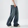 Ropa para Hombre Casa de Arce / Primavera y Otoño Calle Alta Americana Jeans Rayados de Moda Holgados de Pierna Recta Largos con Caída