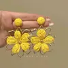 Pendientes de Flores Coloridos Estilo Super Hada para Mujer, Estilo Vacaciones de Verano en la Costa, Temática del Bosque, Pendientes Frescos y Dulces