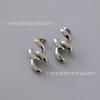 ED051 Aretes Europeos y Americanos Exagerados Neutrales Estilo BF para Pareja Puntada Cadena Cubana Acero Titanio Aretes Plata