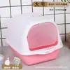 Arenero grande completamente cerrado con puerta Inodoro para gatos a prueba de olores Arenero de tapa abatible de tres capas Suministros para mascotas gatos