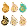 Acero Inoxidable Goteo de Aceite Colgante Sólido de Caracola DIY Pulsera con Tema Marino Collar Accesorios de Joyería Llavero Colgante para Bolsa