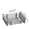 Estante escurridor retráctil de acero inoxidable, cesta coladora para fregadero de cocina, lavabo doméstico para lavar verduras, escurridor de frutas, estante de almacenamiento para cuencos y platos