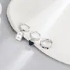 Conjunto de Seis Brincos em Formato de Coração Estilo Minimalista Doce e Cool, Nova Moda Tendência 2022, Presilhas de Orelha para Mulheres