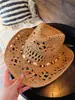 Sombrero de Paja Tejida Estilo Vaquero Occidental Retro para Hombres y Mujeres en Verano Viajes al Aire Libre Jazz Montañismo Pesca Sombrero de Protección Solar