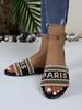 Verano Nuevo Europeo y Americano Talla Grande Sandalias y Pantuflas de Punta Abierta Moda Casual Pantuflas de Suela Blanda Combinables Pantuflas Transfronterizas