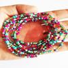 Cadena Doble de Playa Europea y Americana (2 piezas) Cadena de Bikini Abdominal Hecha a Mano Cadena de Cintura de Cuentas de Arroz Joyería Cadena de Cuentas para la Cintura
