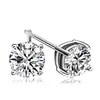 Pendientes de plata de ley S925 con aguja de circón de seis garras, moissanita, pendientes de diamante simulado para mujer, pendientes de Amor, calientes en línea