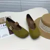 Zapatos Mary Jane de Terciopelo Francés con Aumento Interno para Mujer 2026 Verano Nuevos de Boca Baja con Velcro Zapatos de una Sola Pieza