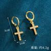 Nuevo Collar de Oro Arena de Vietnam Pendientes de Cruz de Lujo Ligero Micro-incrustados Diamantes de Color Joyería de Mujer Versátil y Duradera