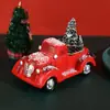 Enfeites criativos de carro de Natal, kart vermelho, artesanato em resina, enfeites para casa, presentes de Natal