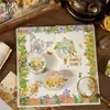 Fita de coleta leve série flores da manhã e da tarde adesivos decorativos em formato de flor para diário de bordo paisagem material colagem 6 opções
