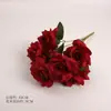 Nova rosa artificial de 9 cabeças com bordas encaracoladas, adereço de decoração de casamento, buquê de mão, flor de seda, atacado do fabricante