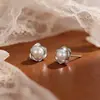 Brincos de Pérola Camélia em Prata Pura 999 para Mulheres, Luxo Leve, Moda de Alto Padrão, Brincos Simples e Elegantes, Acessórios de Nicho Estilo Ins