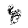 Anel punk de aço titânio fundido em forma de cobra tendência masculino e feminino anel de animal acessórios de aço titânio podem ser emitidos SA299
