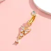 056 Comercio Electrónico Transfronterizo Más Vendido Anillos para Ombligo Joyería Falsa para Piercing de Ombligo Joyería para Piercing de Ombligo de Mariposa con Circonita