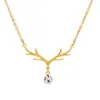 Nueva moda encantadora nuevo artículo cuerno viento frío collar collar de acero inoxidable collar para mujer collar con letra O accesorios