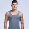 Colete Fitness Masculino Sem Mangas em Formato de I de Seda Gelada Leve Sem Costura para Suor Justo e Coração Camisa Base Fresca Peça Única