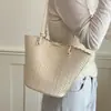 Bolso de textura tejida para mujer 2026 nuevo estilo verano retro cesta de verduras tipo cubo bolso de hombro único bolso tote de gran capacidad