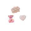 Venda quente transparente rosa dos desenhos animados urso resina acessórios DIY sapato fivela material decorativo buraco sapatos acessórios amor acessórios