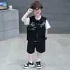 Conjunto de Chaleco de Verano Estilo Chino Tradicional para Niños, Nuevo Atuendo Elegante de Dos Piezas Estilo Chino para Niños, Ropa de Moda para Niños Pequeños, Traje Tang