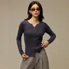 Suéter Cardigan de Malha de Lã e Seda com Gola V Slim Feminino para o Início do Outono, Novo Estilo, Temperamento, para o Trabalho