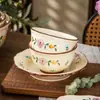Louça Japonesa com Flores em Esmalte Submerso Tigela de Cerâmica Tigela de Arroz Tigela de Salada Conjunto de Pratos Tigelas Domésticas Pratos Pratos de Jantar
