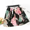 Pijama de Algodão e Seda de Comércio Exterior Novo de Verão Calça Feminina Fina Confortável Solta plus size Calça de Perna Larga Shorts de Algodão Wall Desenho Animado