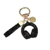 Llavero de Audífonos con Pedrería de Cristal Llavero Musical Completamente Cubierto de Pedrería Adorno Colgante de Cuerda de Diamante para Bolso Accesorios Llavero de Coche