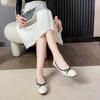 Zapatos de Moda Estilo Celebridad de Internet para Mujer 2025 Primavera y Verano Lazo Suave Punta Cuadrada Planos Bajos Suela Suave Bailarinas para Mujer