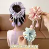 Laço de Cabelo Fofo de Flor Tulipa com Fita para Meninas, Corda para Rabo de Cavalo e Coque, Acessórios de Cabelo para Meninas