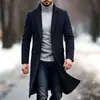 2026 Abrigo de Lana Grueso de Moda Estilo Coreano para Hombre, Ajuste Delgado, Largo por Encima de la Rodilla, para Otoño/Invierno Transfronterizo