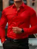 Camisa de Hombre Elástica Transfronteriza para Hombre 2026 Manga Larga Botones Corte Ajustado Tallas Grandes